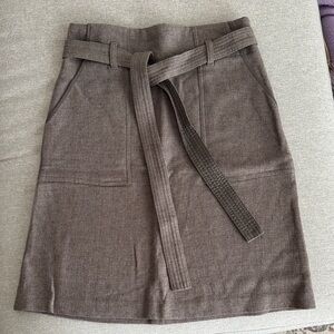 Wilfred Taupe Tie-Belt skirt